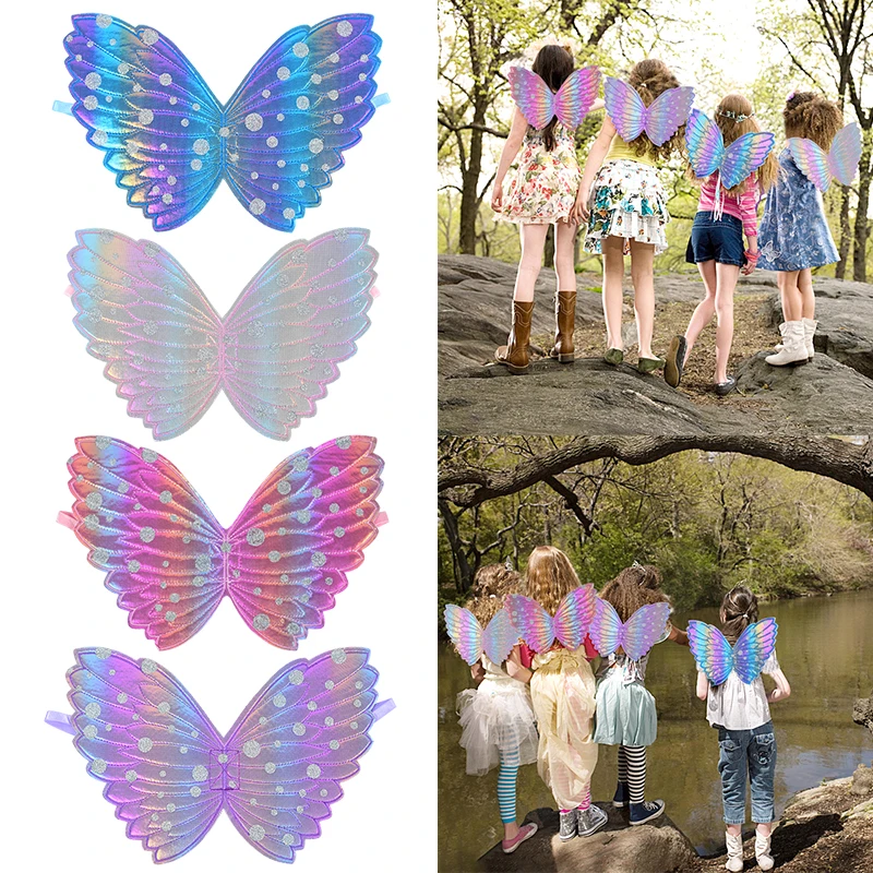 

Красочные Крылья Ангела бабочки для детского дня рождения детский Декор сказочные принцессы крылья детские костюмы реквизит для представлений