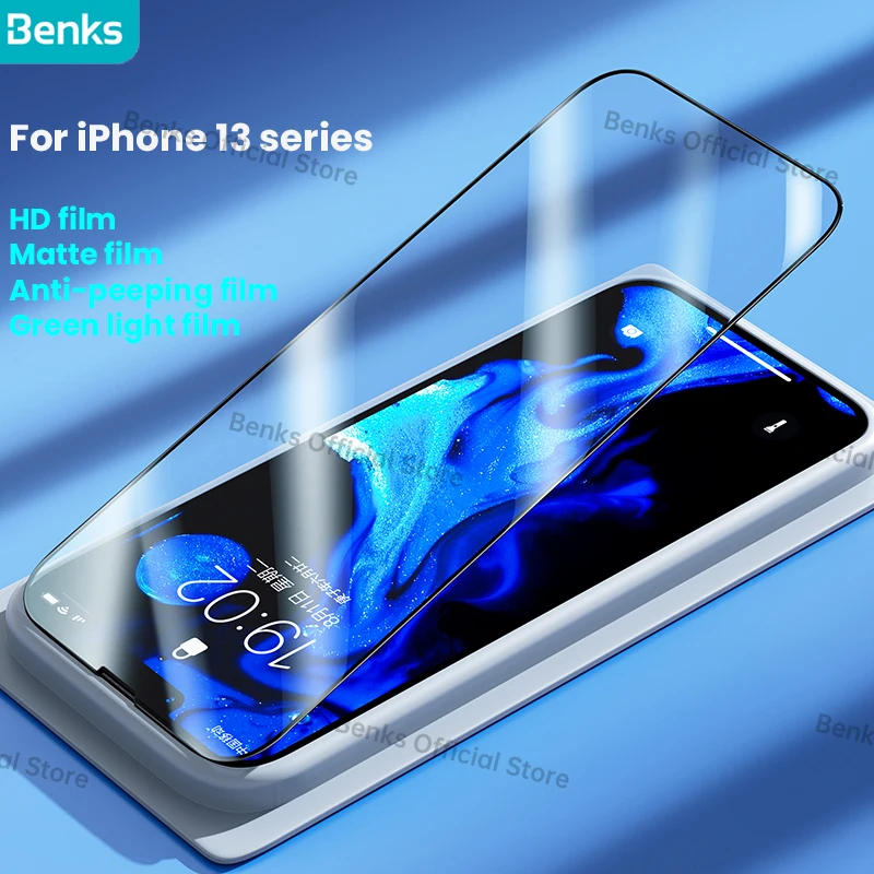 

Benks VPRO HD Full Coverage Phone Protective Film for iPhone 13 Mini Pro Max Anti-Fingerprint Green Light Explosion-proof Film