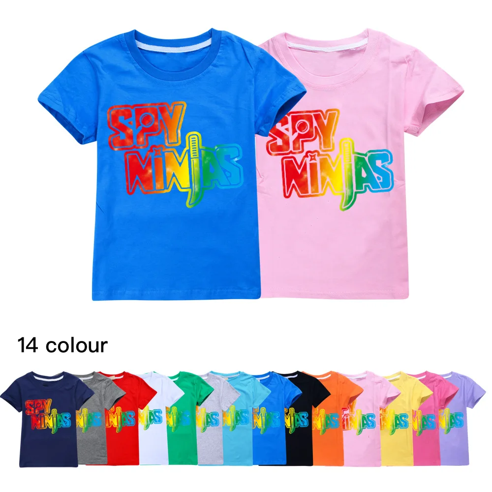 

New Kids Clothes Girls 2-16Y Teenage Children's Short-Sleeved T-shirt Toddler Boys Fall Clothes 2022 SPY NINJAS O Neck Tees