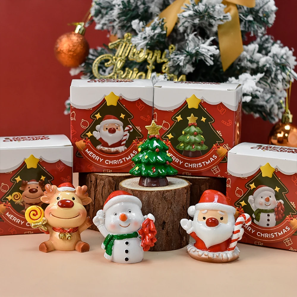 

Christmas Cute Little Ornaments Cartoon Santa Claus Christmas Tree Animal Micro Landscape Decoration Ornaments Holiday Gifts