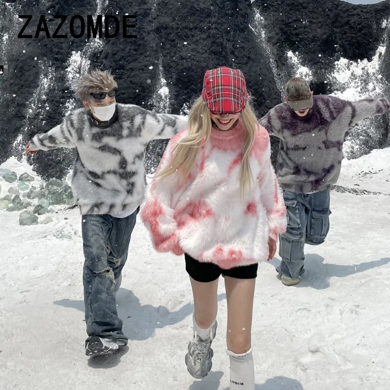 ZAZOMDE мужской повседневный осенне-зимний свитер с круглым вырезом вязаный топ в