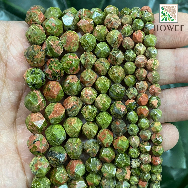 

Smooth Natural Faceted Unakite Spacers Loose Beads DIY for Jewelry Making Bracelet Earrings Accessories 14" Strand 6/8/10MM