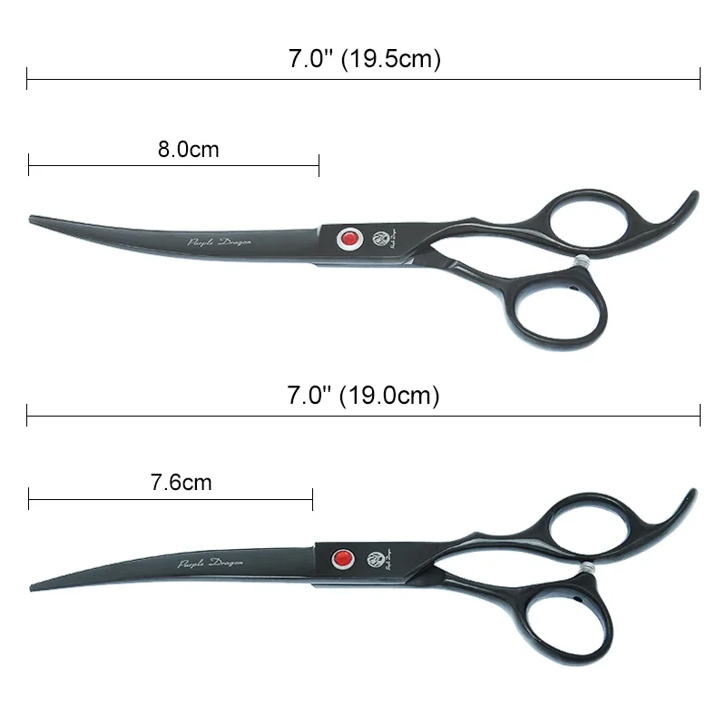 Профессиональные ножницы для ухода за собаками Purple Dragon 7 0 дюйма прямые изогнутые