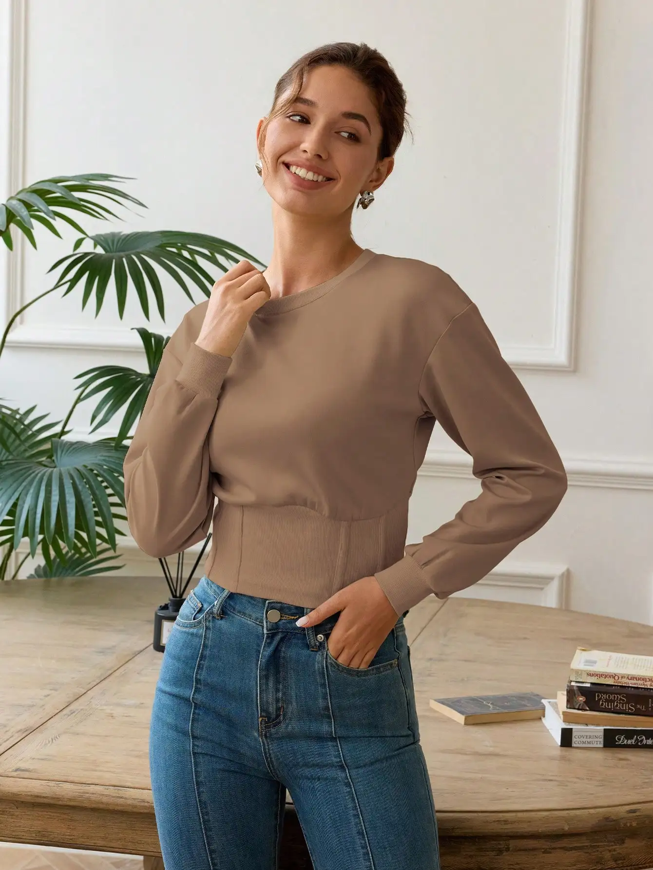 AEL Waist женская корейская версия свободная и универсальная с высокой талией