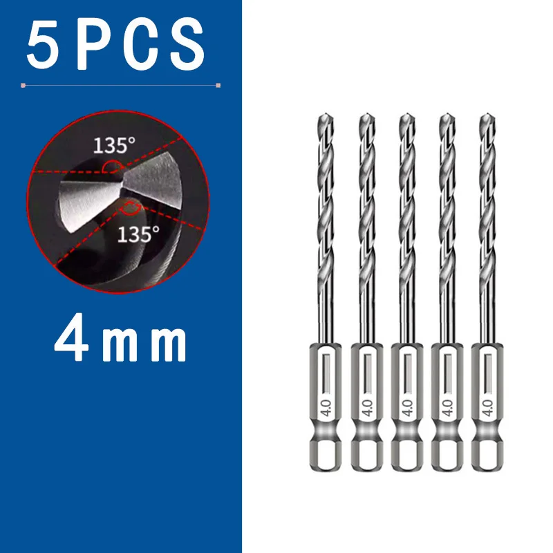 

Спиральные сверла ZeXinChen 5 шт., белые, из нержавеющей стали