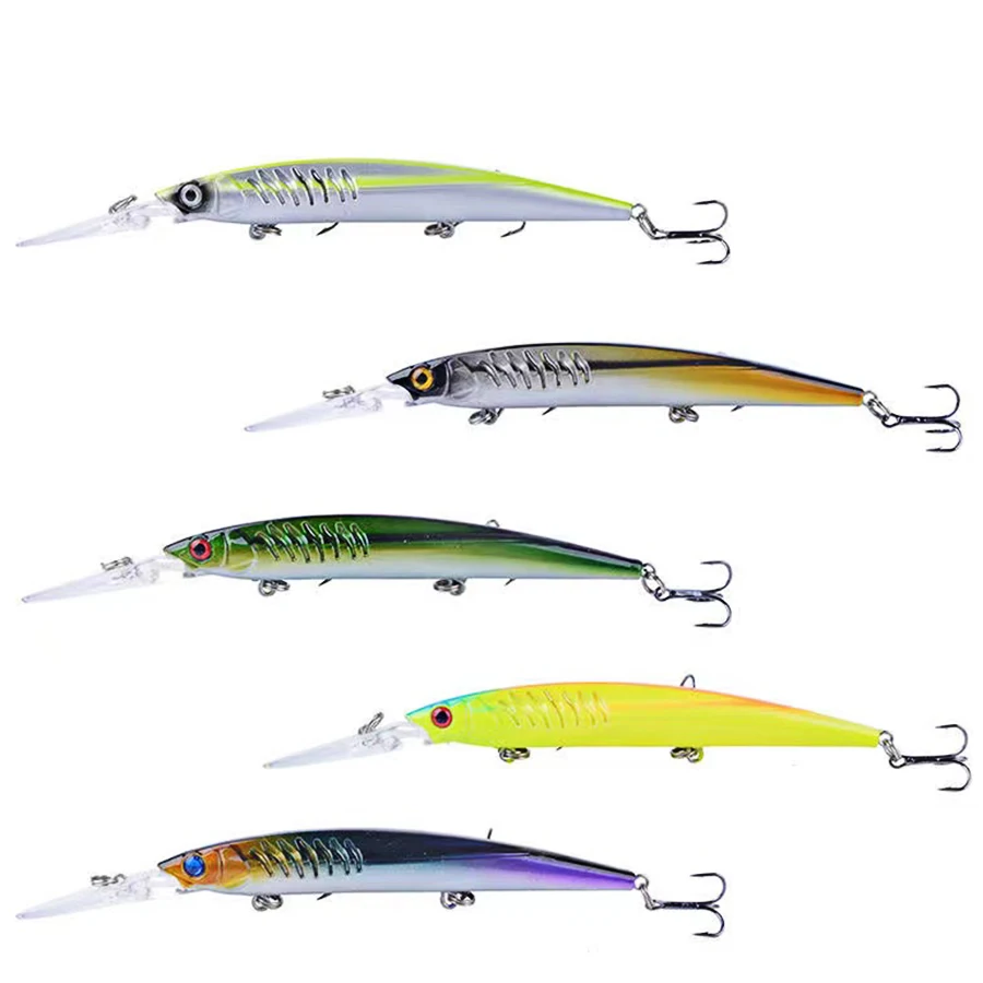 Искусственные воблеры рыболовные приманки в виде малька жесткие с 3d-глазами для