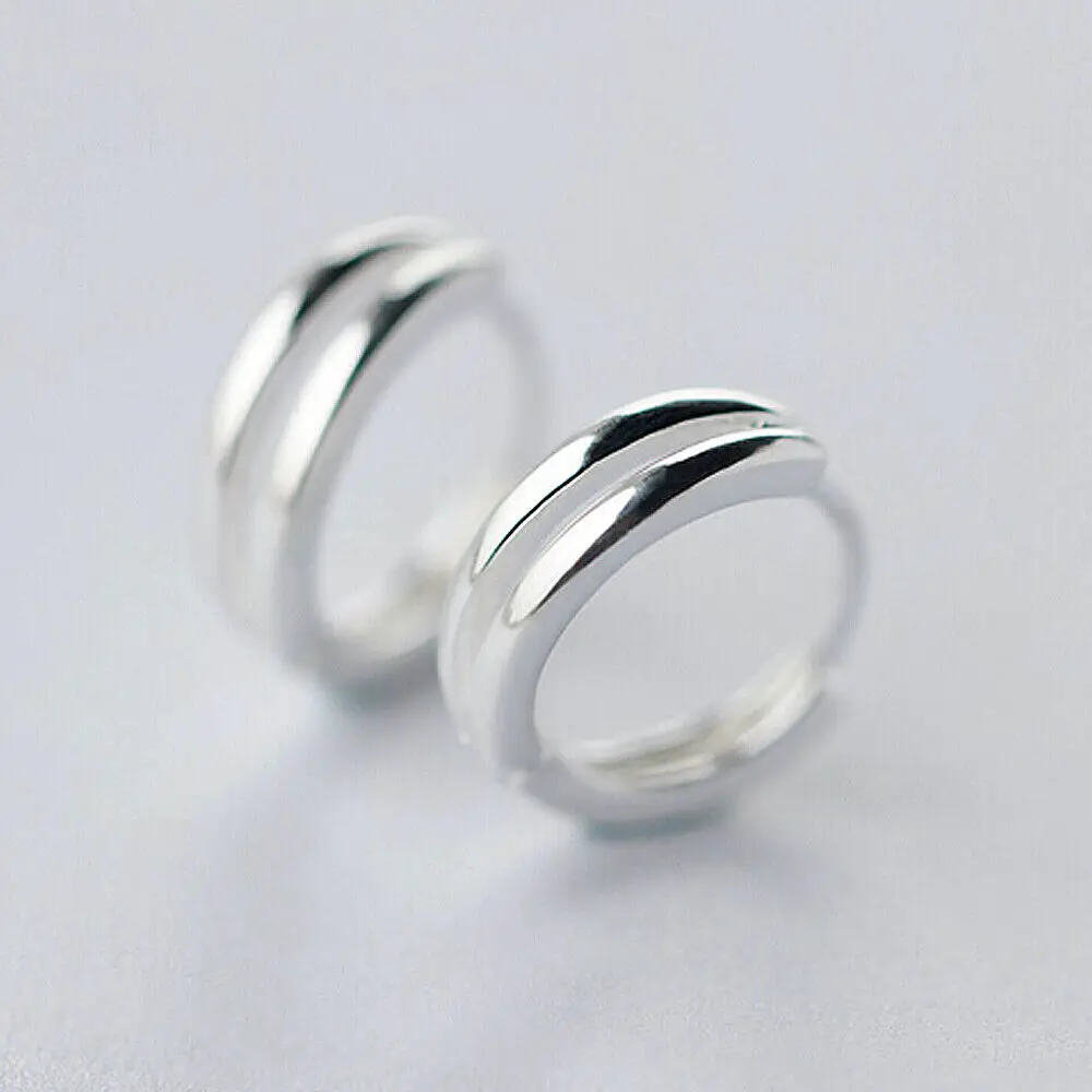 

Круглые серьги, искусственное серебро, 9 мм, Huggie-кольцо, ювелирные изделия, простой подарок A1682