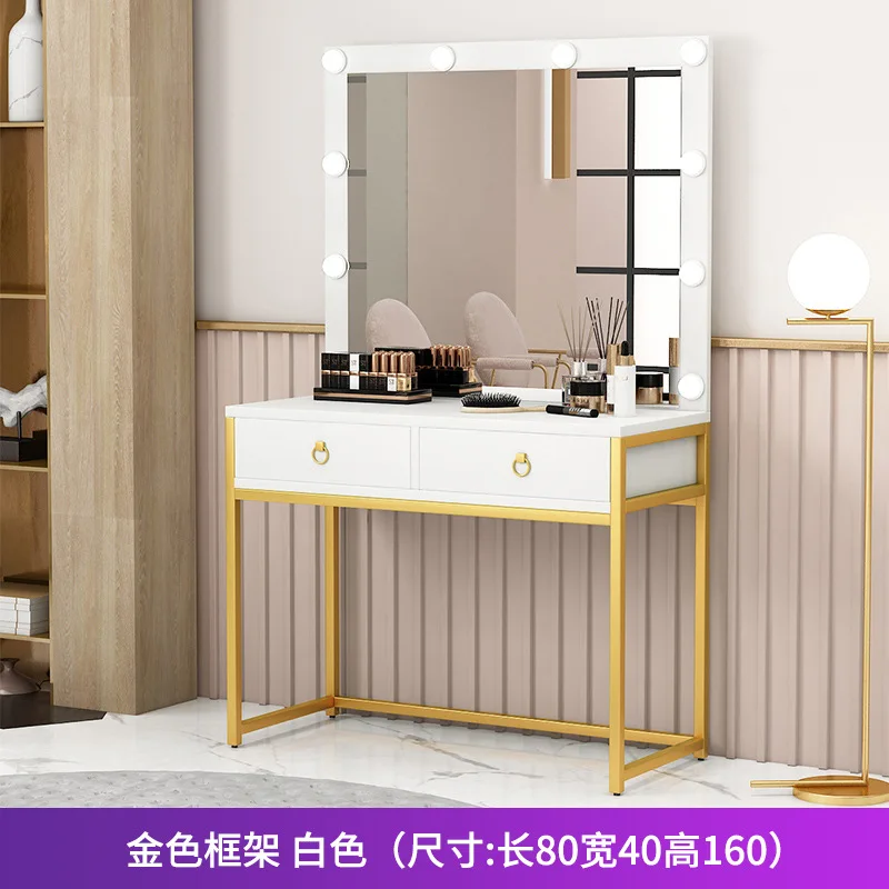 Туалетный столик для макияжа с 9 светодиодами спальни тумбочка полки хранения