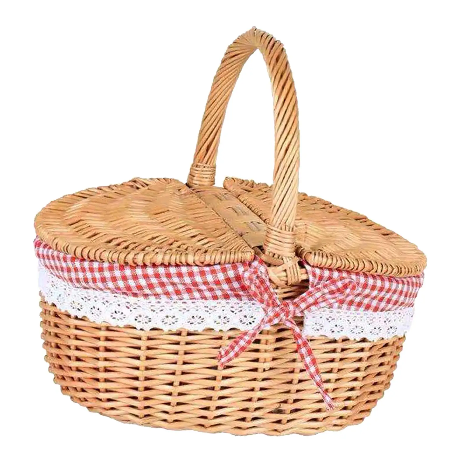 

Rural Wicker Picnic Basket Wicker Storage Hamper for Vegetables Bread Fruits