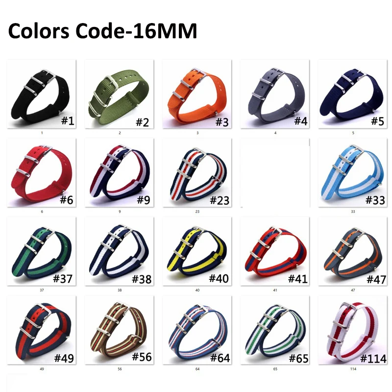Classic  Strong bracelet Army Green Military fabric Nylon Watch watchbands Woven Straps Bands Buckle belt 16 18 20 22 24 mm
