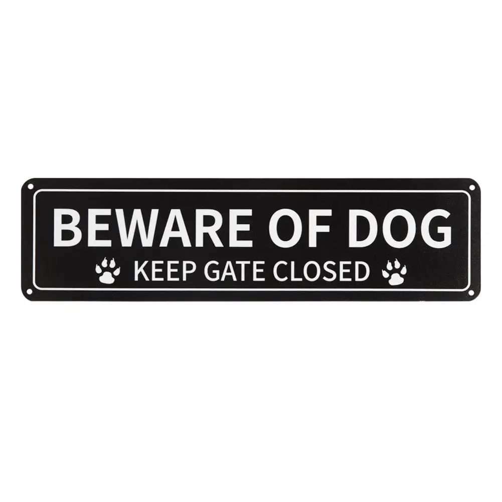 

Aluminum Dog Sign Durable Aluminum Beware of Dog Sign for Home Outdoor Paw Print Design Keep Gate Closed Warning Sign Metal