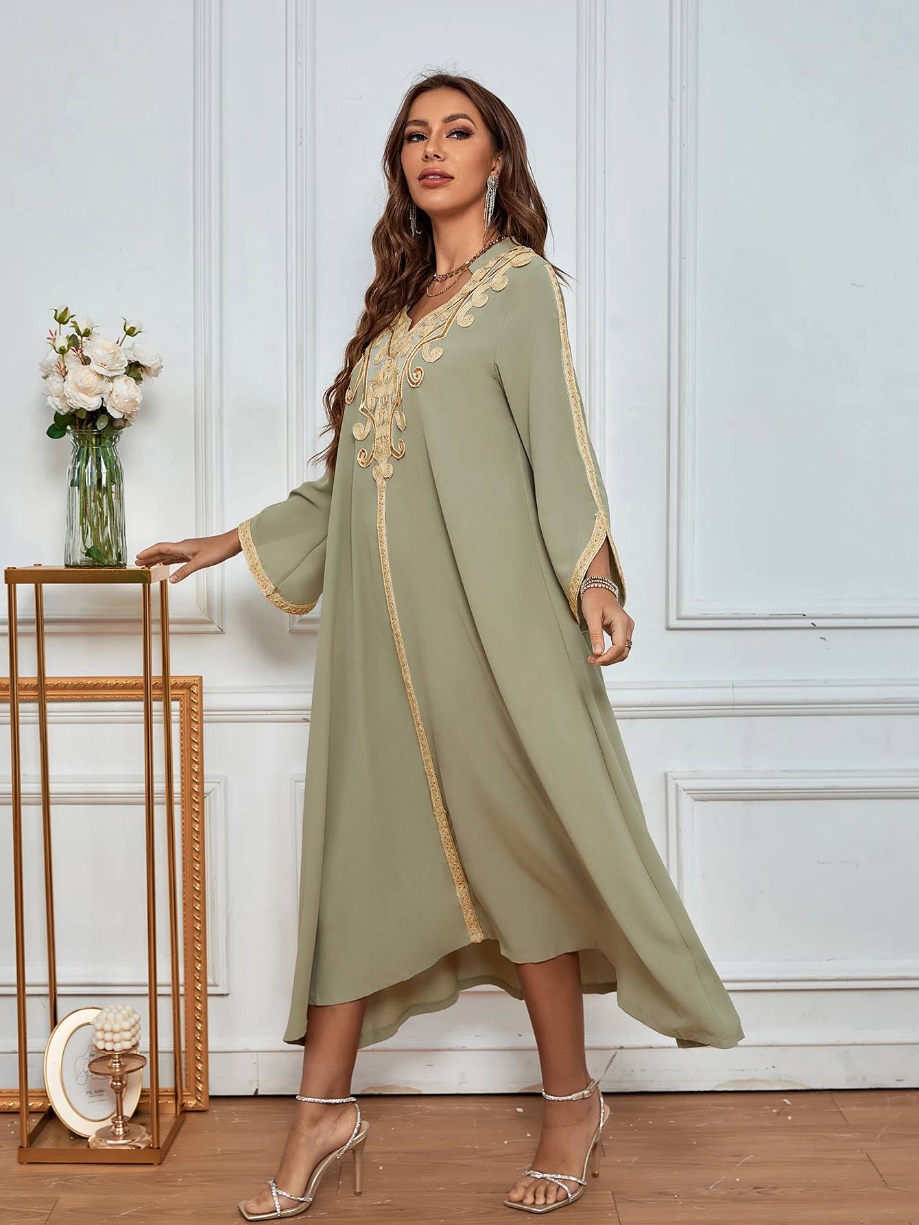 Новинка 2022 весенне-летнее искусственное платье Jalabiya Дубай женское Abaya Рамадан Eid