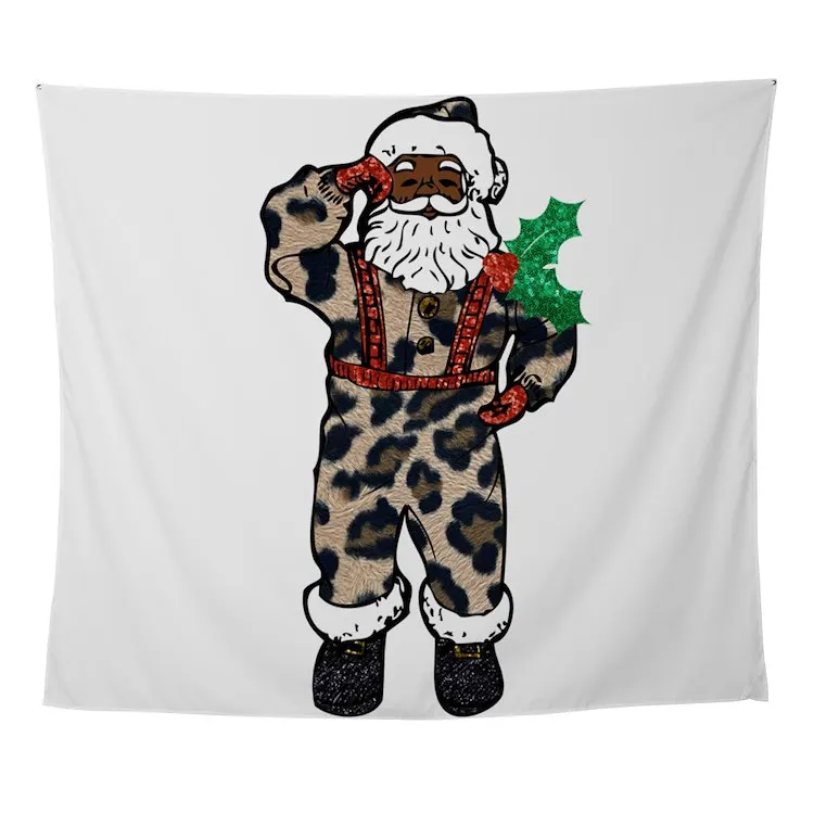 

African Leopard Santa Claus Wall Tapestry Wall Art Insect Printed Tapestry Decoration Room Towel Mat Hanging Wall Art