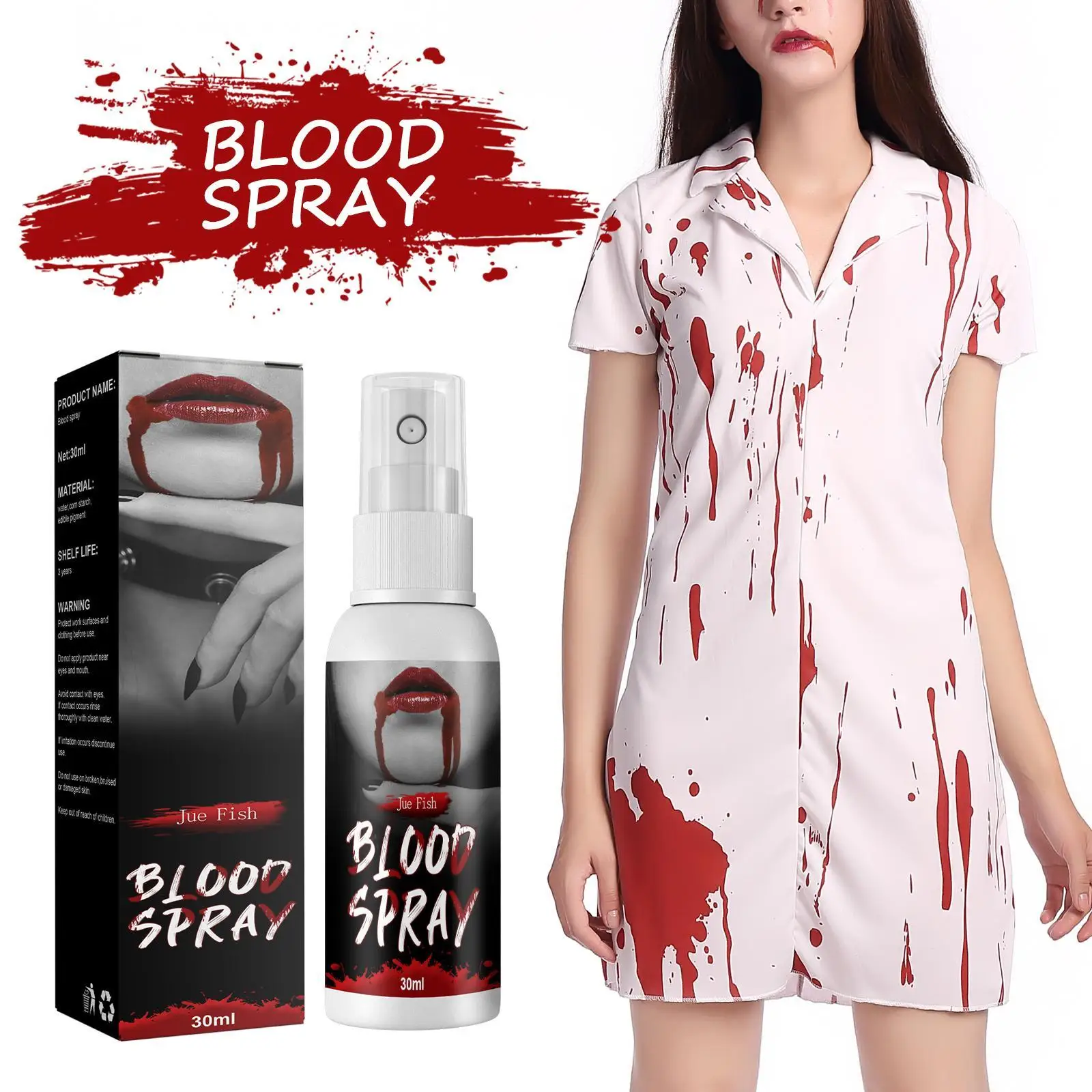 

30ML Useful Easy To Clean Universal Makeup Props Blood Spatter Spray For Halloween Party Haunted House Fake Blood Blood Splatter