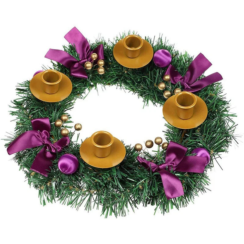 

Purple Ribbon Christmas Wreath Advent Garland Season Ornaments Advent Candlestick Ornaments