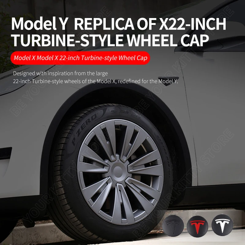 

19Inch Wheel Hub Caps For Tesla Model Y 2021-2022 ABS Wheel Cover Styling Decoration Hubcaps Tesla Model Y 2023 Car Accessories