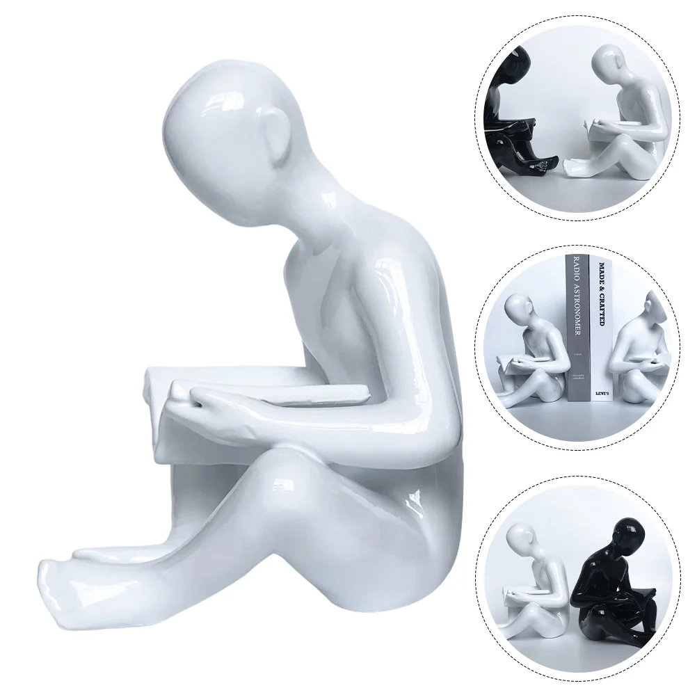 

1Pc Decorative Bookend Household Resin Artware Figurine Bookshelf Adornment