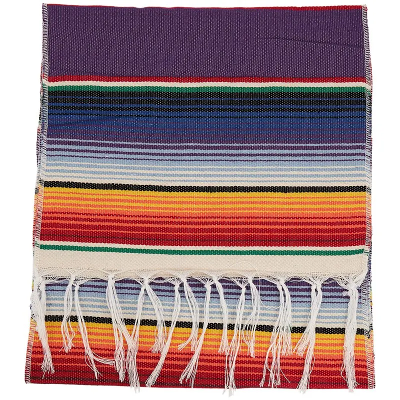 

Mexican Serape Table Runner Fringe Cotton Tablecloth Fiesta Party Dinner Decor