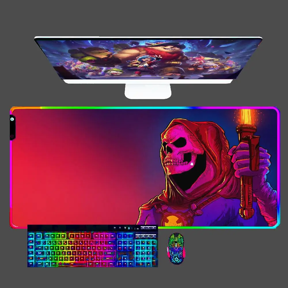 

RGB Mouse Pad TV Show He-man And The Masters Of The Universe Carpe Large PC Gamer Computer LED Mousepad Keyboard Gaming Desk Mat