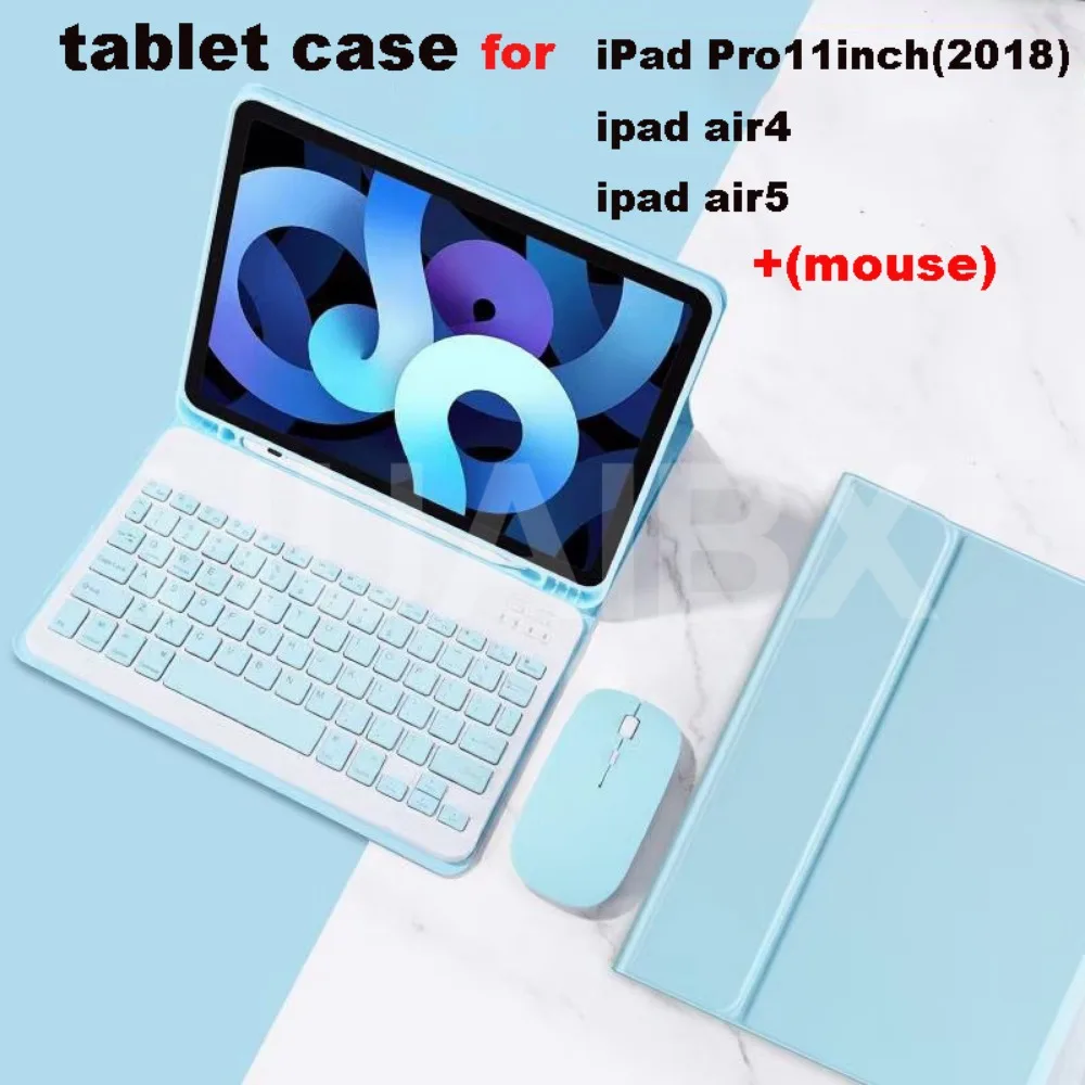 

Suitable for IPad Pro 11-inch (2018),for IPad Air 4/5 Tablet Case + Detachable Bluetooth Keyboard + Wireless Mouse