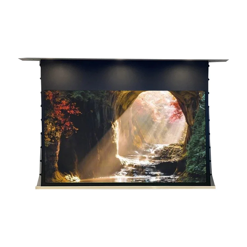 

[OEM ALR]100'' Motorized Hidden Projection Screen ALR ultra short throw Electric Screen motorised projection screen electric