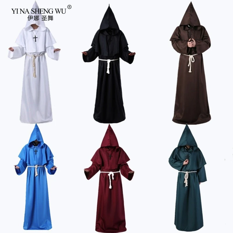 Страшная накидка для взрослых костюм косплея средневековый фрир женский халат