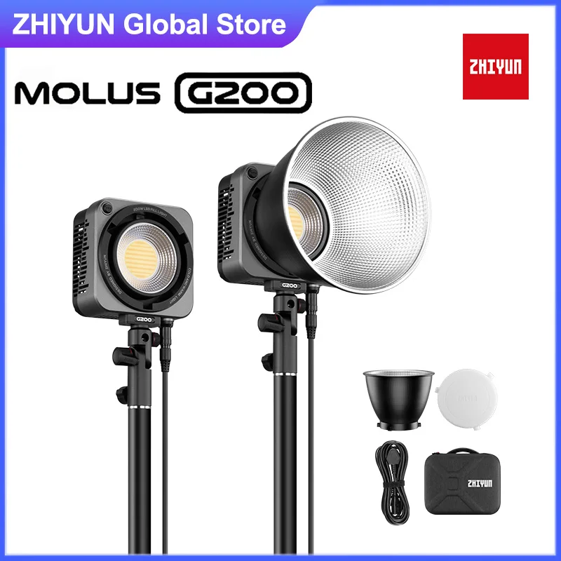 Фотография Zhiyun MOLUS G200 освещение 200 Вт 2700K-6500K монолитный блок искусственных видео