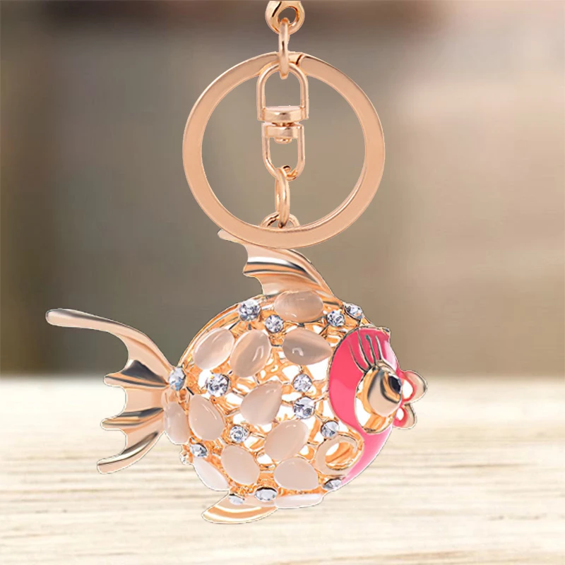 

Cute Fat Little Goldfish Keychain Key Chain Animal Fish Key Ring Holder Bag Pendant Accessories Keyring