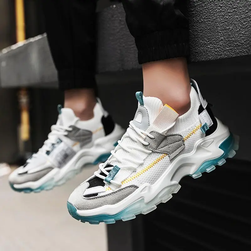 

Кроссовки мужские дышащие, спортивная обувь для бега и тенниса, роскошные брендовые вязаные, Нескользящие, для бега, черные, 45