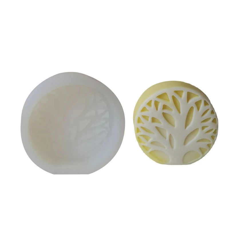 

Круглая форма для мыла, силиконовые шаблоны с рисунком дерева, шаблоны, Ароматизированная форма