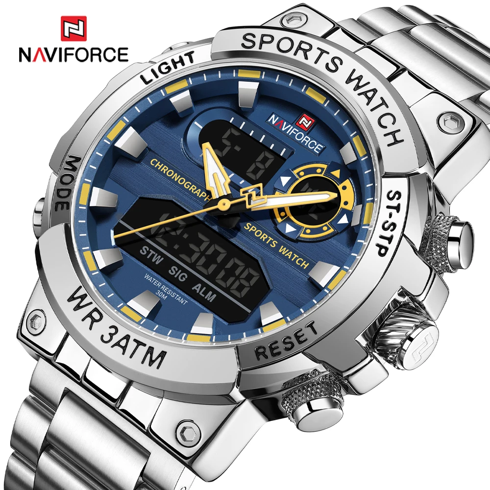 NAVIFORCE цифровые кварцевые часы для мужчин | AliExpress