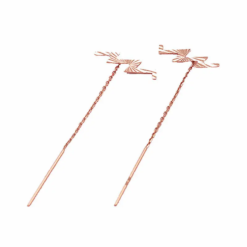 585 фиолетовые золотые Необычные Короткие серьги с покрытием из розового золота 14