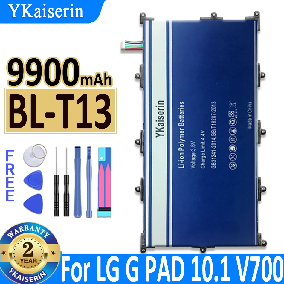 

YKaiserin BL-T13 BL T13 9900mAh Battery For LG G Pad 10.1 V700 Table Batteries + Free Tools