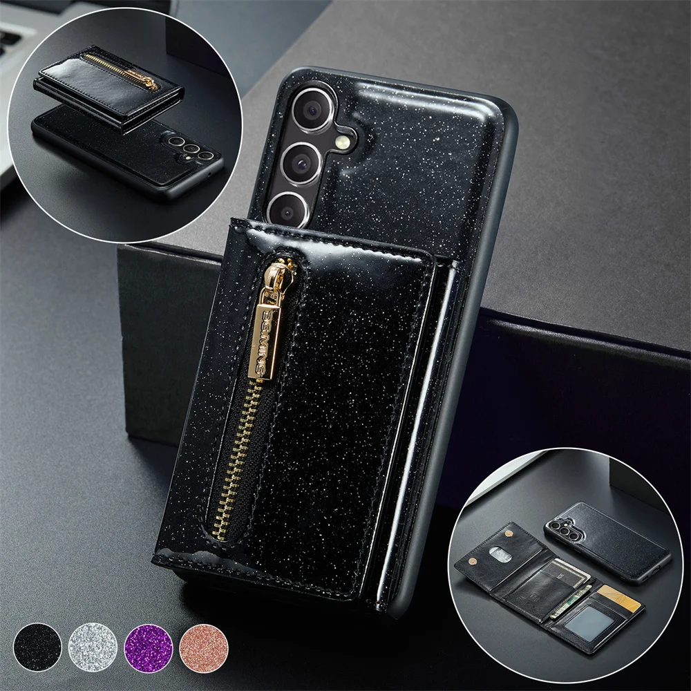 

2 In 1 Case For Samsung Galaxy S23 S22 S21 Ultra FE Note 20 A54 A34 A14 4G 5G Wallet Magnetic Leather Card Holder Pocket Cover