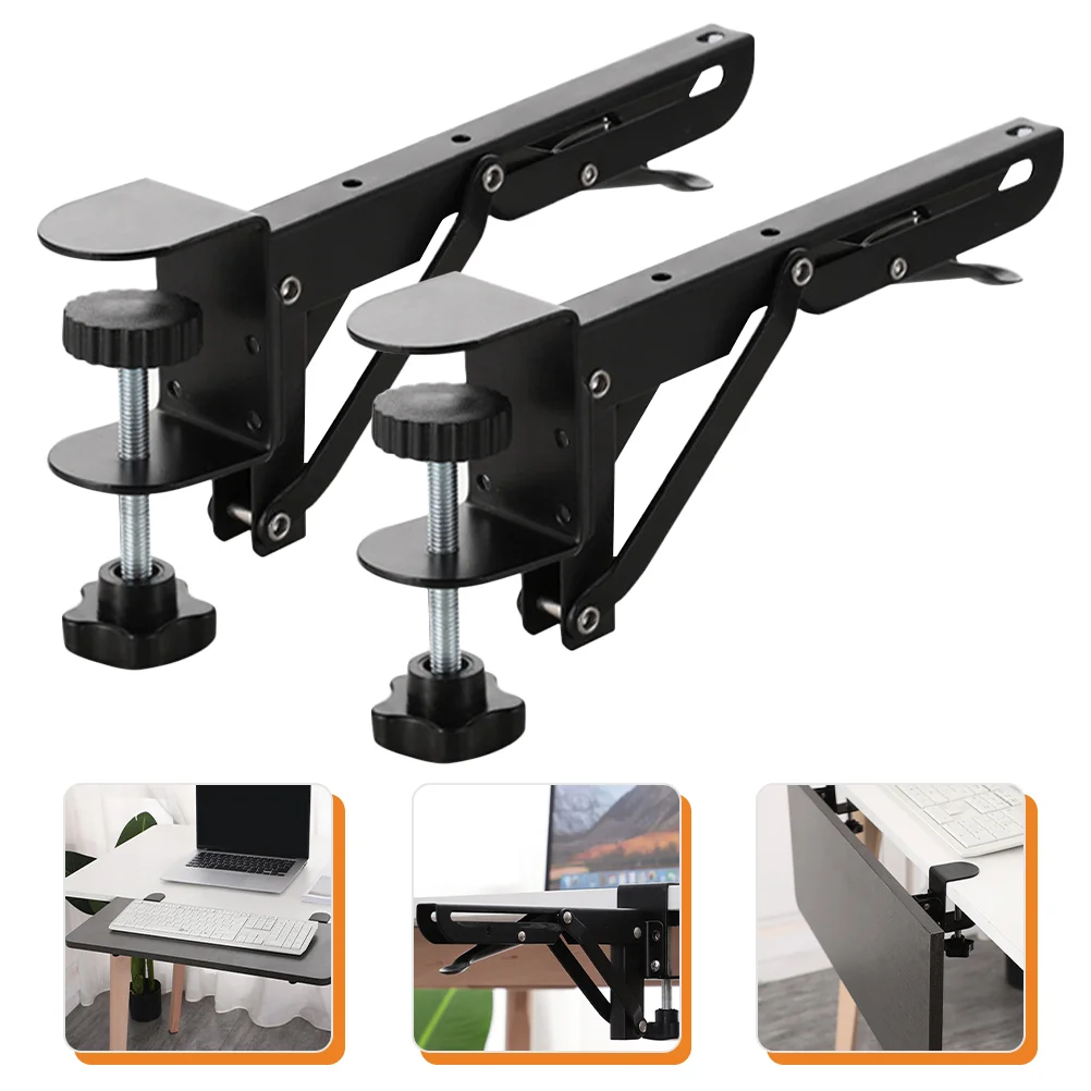

Computer Desk Extender Bracket Table Tray Adjustable Clamp PC Stand Desk Foldable Bracket Desktop Arm Rest Elbow Support Bracket