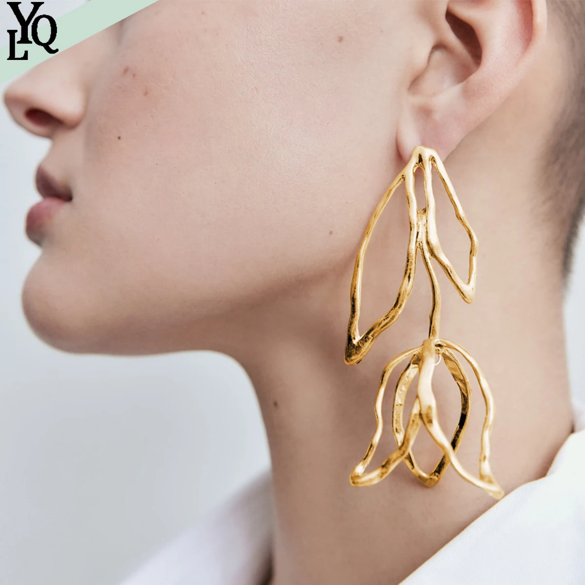 

Крупные золотые серьги Za в стиле ретро для женщин, украшения для праздников