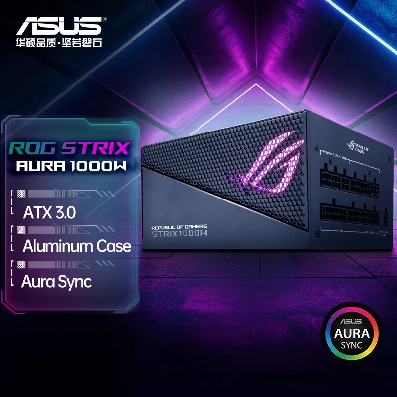 

ASUS ROG STRIX Thunderhawk 1000W AURA Gold Medal Full Mode Power Supply ATX3.0/Support for 40 Series Graphics Cards/Shenguang Sy