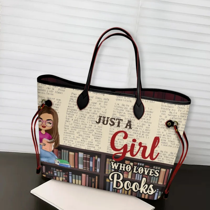 

Just A Girl Who Loves Books Handbags Women Shoulder Bags Large Capacity Casual Totes Bag Multi-functional Female Top-handle Sac