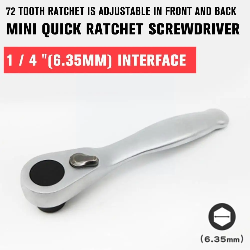 

2 In 1 Dual Head Ratchet Socket Wrench 72 Teeth Mini Hex Handle Quick Screwdriver Two-way Wrench Release Driver Spanner Bit I2G8