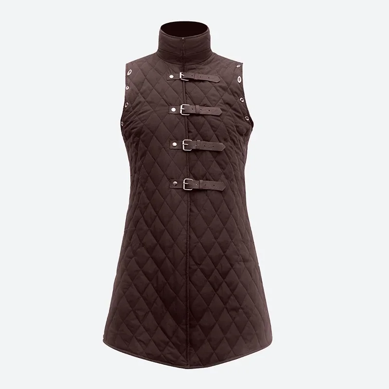 S-4XL Костюм Gambeson Aketon Armor Жилет Пальто Средневековый наряд викингов без рукавов