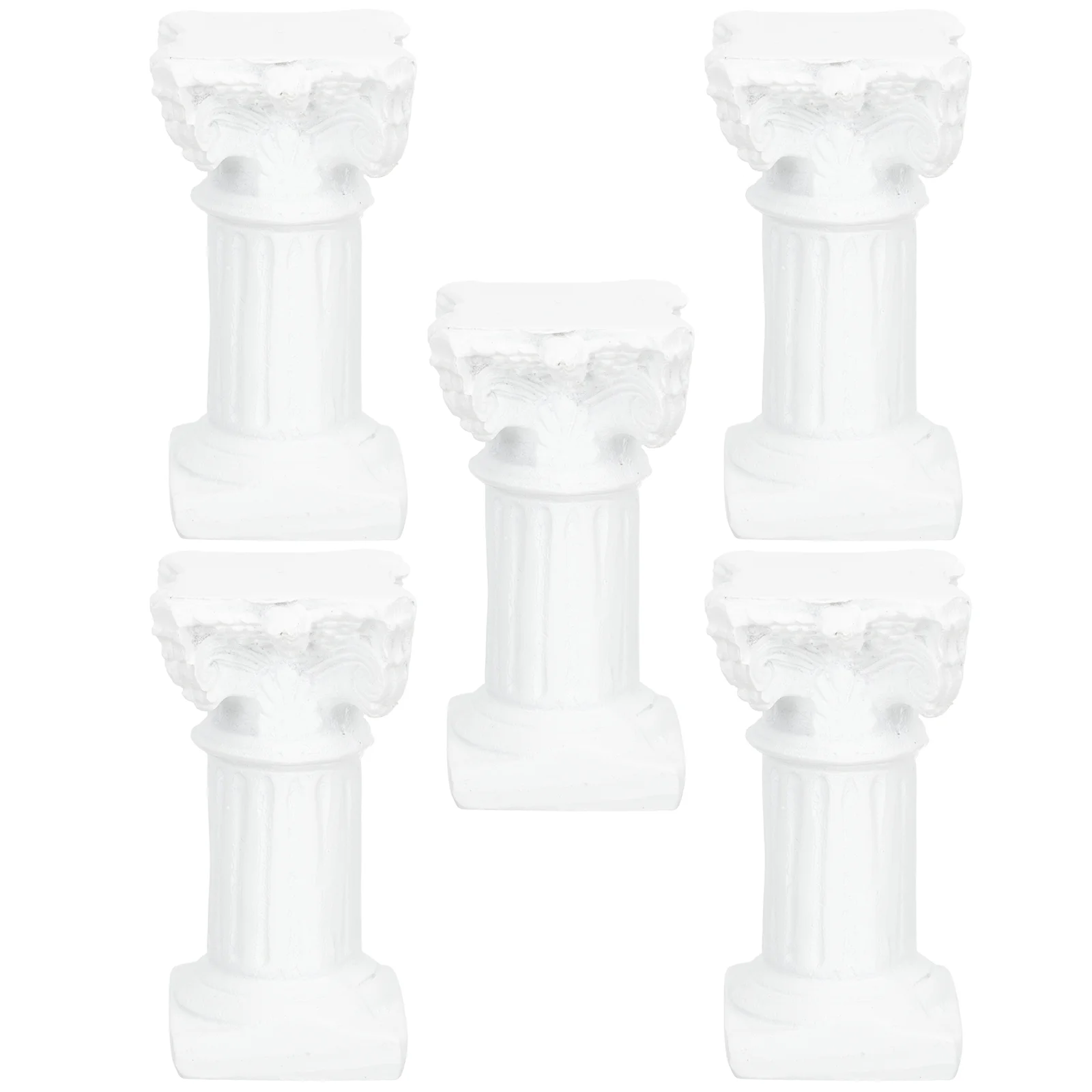 

5 Pcs Roman Column Decoration Greek Decor Greek Column Statue Sand Table Mini Greek Pillar Roman Pillar Statue Resin Home Decor