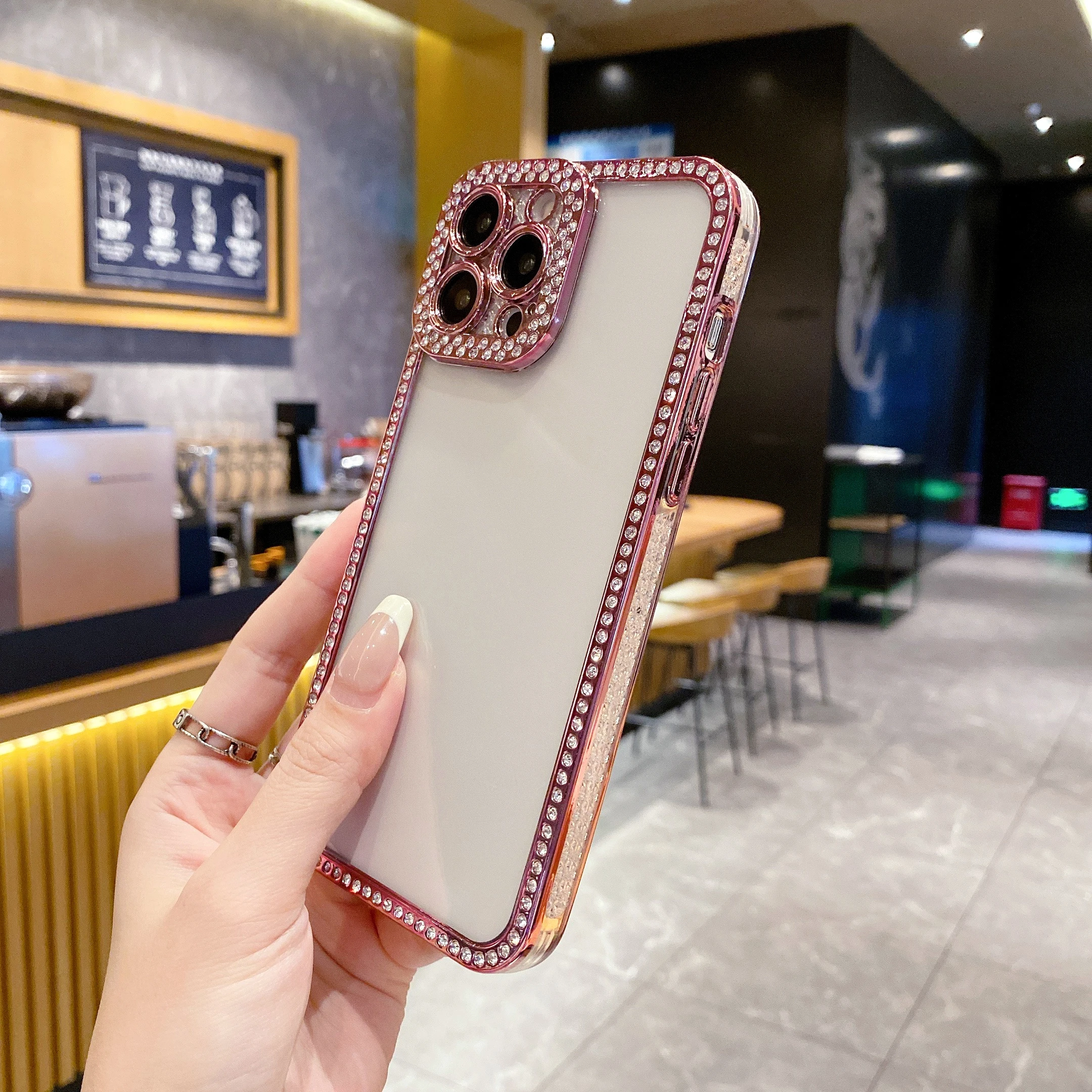 Роскошный Алмазный Прозрачный чехол для телефона iPhone 15 14 13 12 11 Pro Max