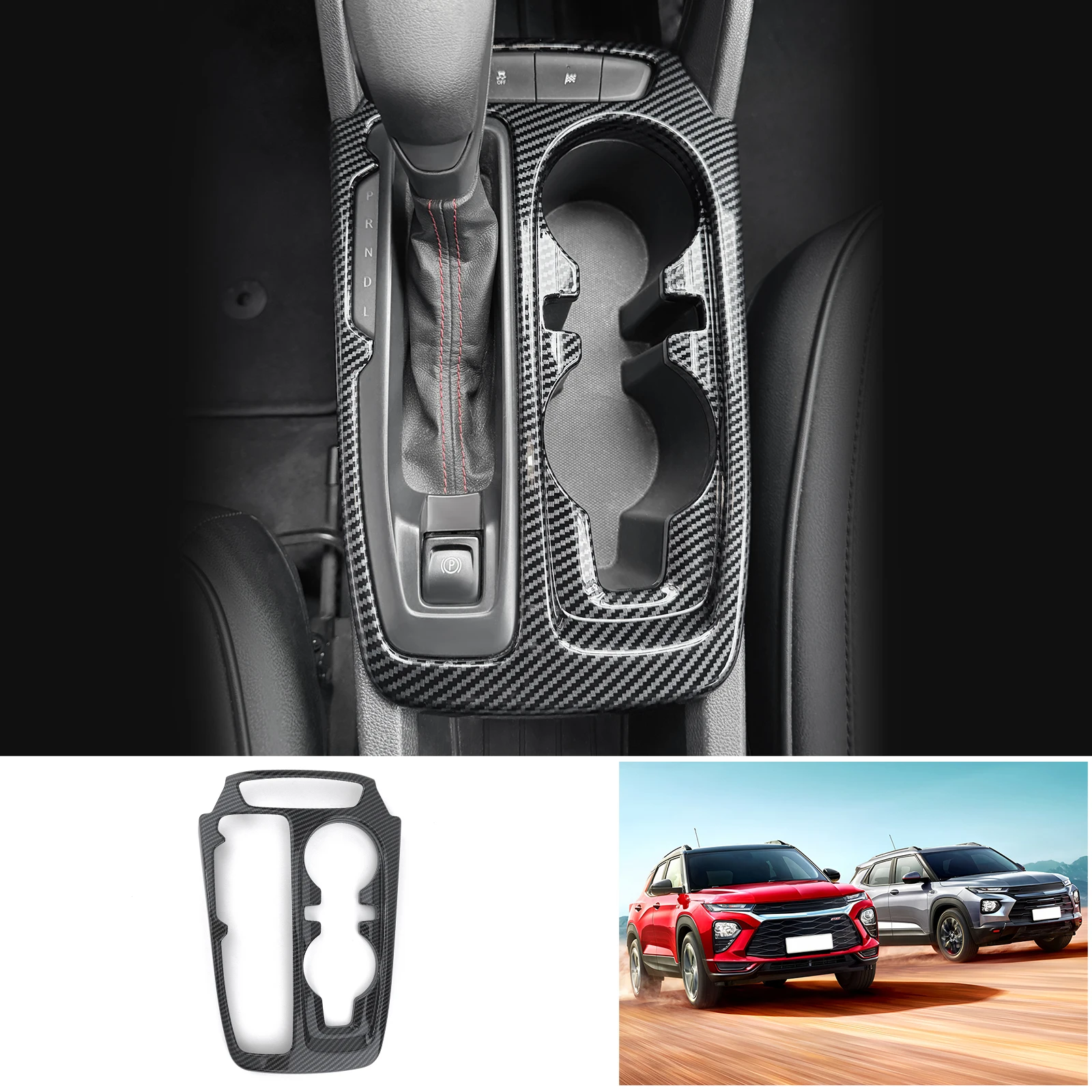 

Для Chevrolet Trailblazer 2020-2023: накладка на консоль из углеродного волокна ABS для рычага переключения передач, аксессуары для интерьера