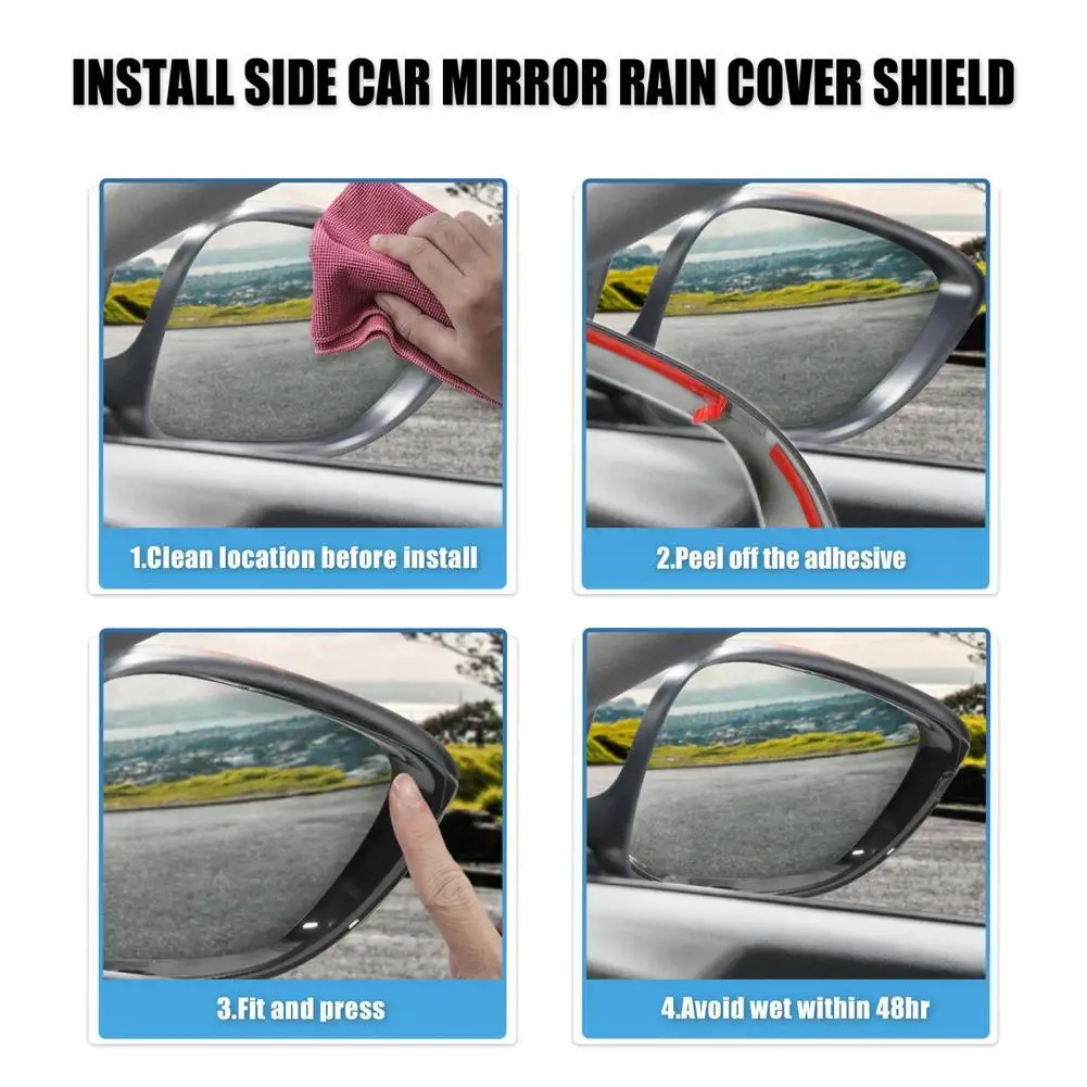 1 Pair Car Door Rearview Mirror Rain Visor Guard Cover ABS Rearview Eyebrow Cap Modified Parts for Honda Civic 11th Sedan 2022 images - 6