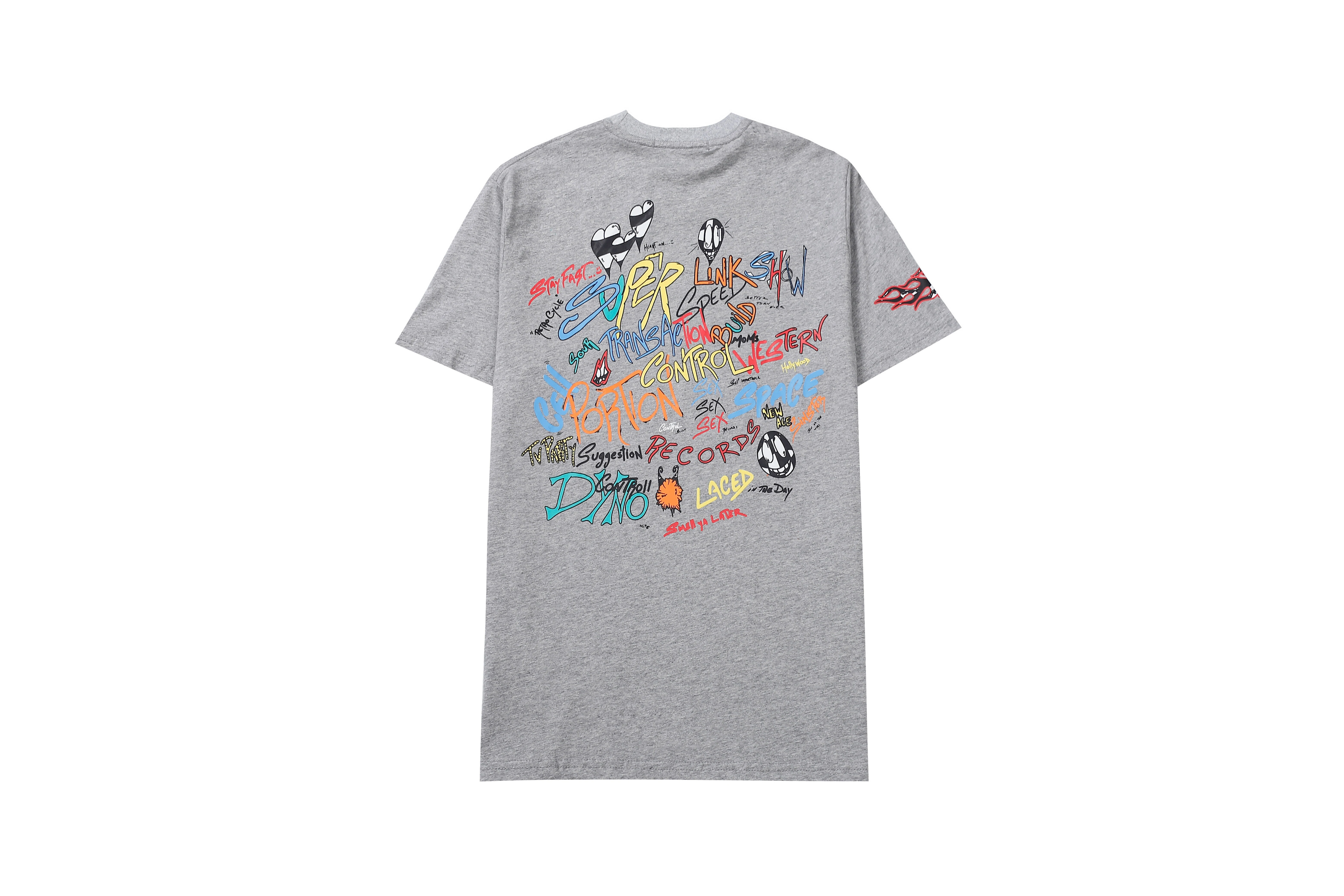 

Top Quality Crewneck Short Sleeve T-shirt Flame Arm Short Sleeve Top
