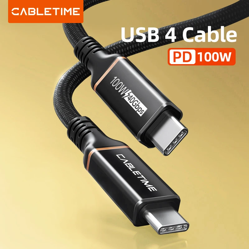 

CABLETIME USB 4 Thunderbolt 4 Cable Compatible USB-IF Certified 8K@60Hz Data Transfer 100W Fast Charging for M1 Macbook C413