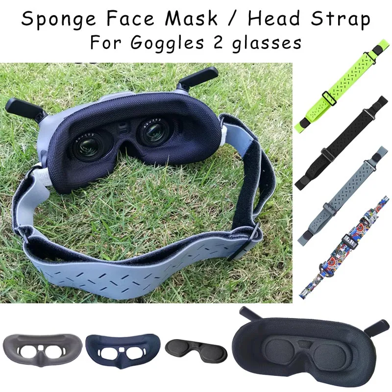 

For DJI Avata Goggles 2 Sponge Eye Mask Drone Flight Glasses Face Foam Pad Eyeglasses Faceplate Cover Skin-Friendly Head Strap
