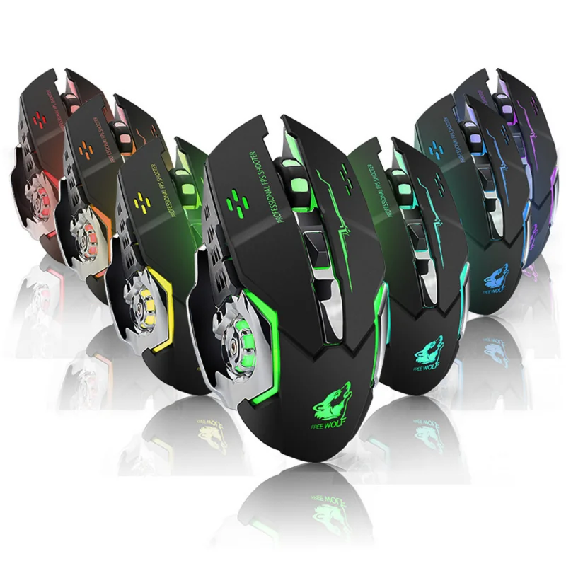 

Wireless Mouse Rechargeable Silent LED RGB Gaming Mechanical Mouse Ergonomic 2400DPI X8 For Laptop PC Computer Accessories