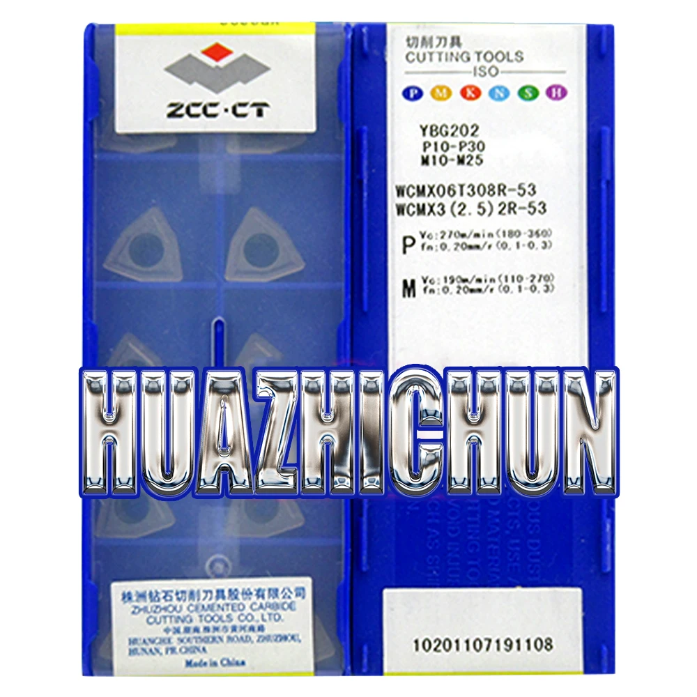 

HUAZHICHUN Original Inserts YBC301 YBD252 YBG201 202 205 YD201 WCMX06T308R-53 Lathe Tools Cutter