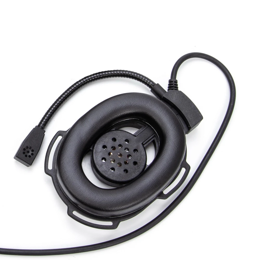 Black HD01 Tactical Bowman for Elite II Radio Headset Earpiece Microphone For Two Way Radio Walkie Talkie